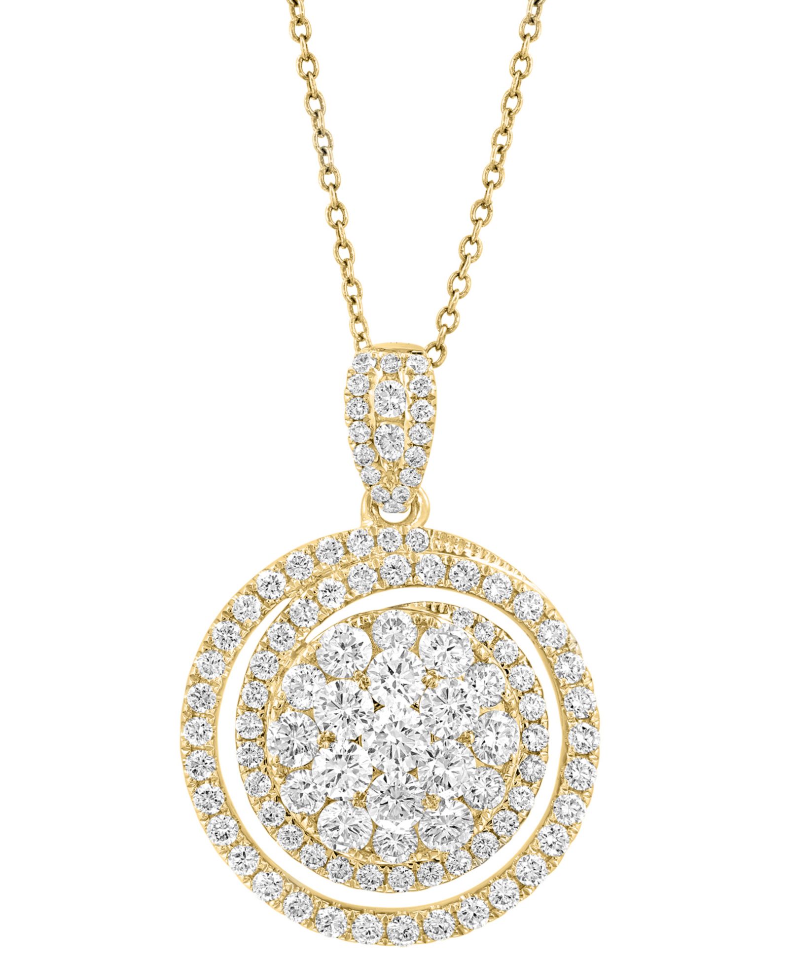 EFFY Lab Grown Diamond Spiral Cluster 18" кулон (2-5/8 ct. t.w.) в 14k Gold