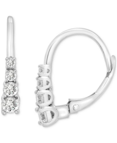 Серьги-кольца Diamond Leverback Hoop 14k White Gold или 14k Yellow Gold