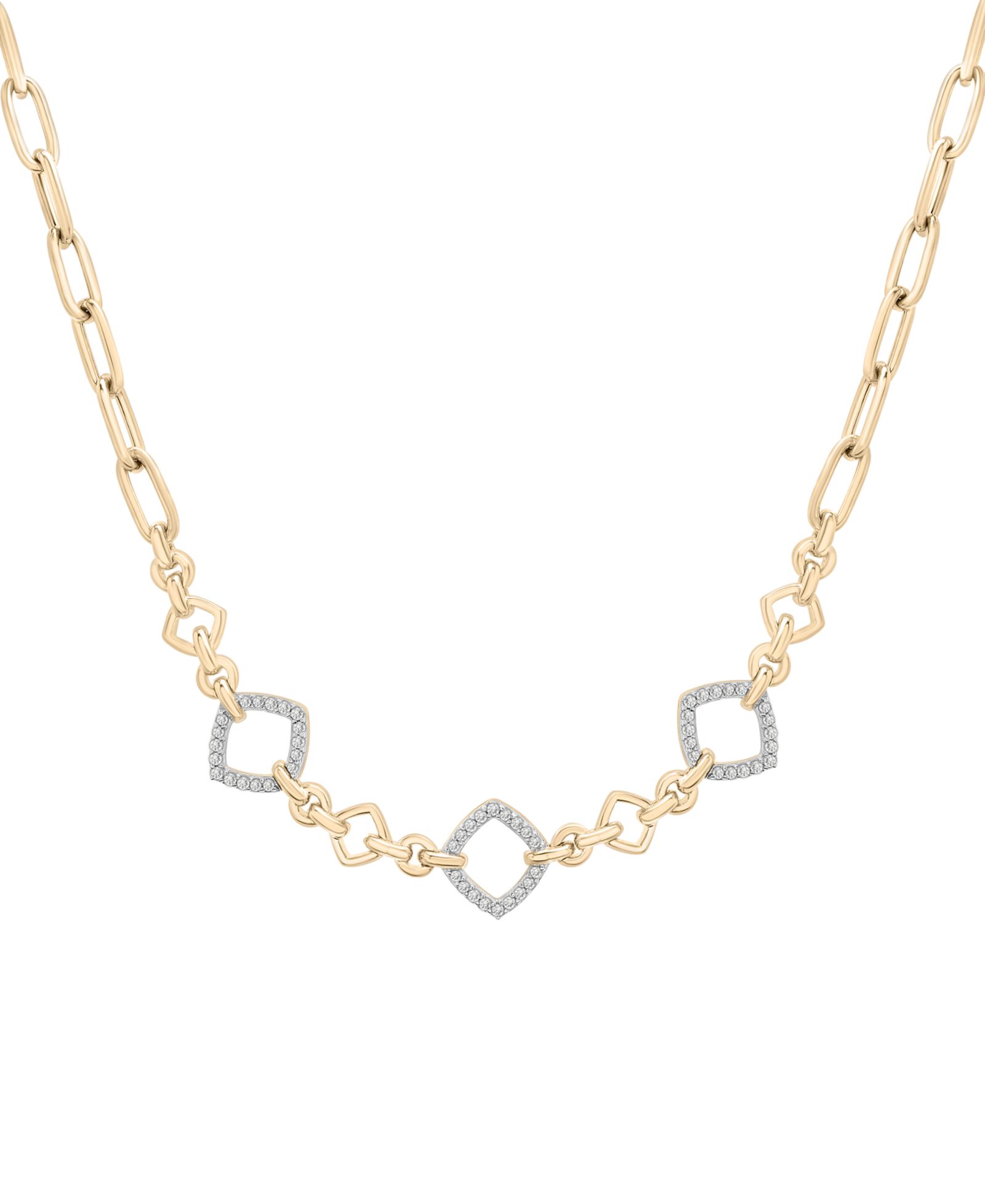 Wrapped in Love Diamond Rhombus Link Necklace (1/4 ct. t.w) in 14k Yellow Gold, Exclusively at Macy's