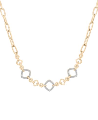 Wrapped in Love Diamond Rhombus Link Necklace (1/4 ct. t.w) in 14k Yellow Gold, Exclusively at Macy's