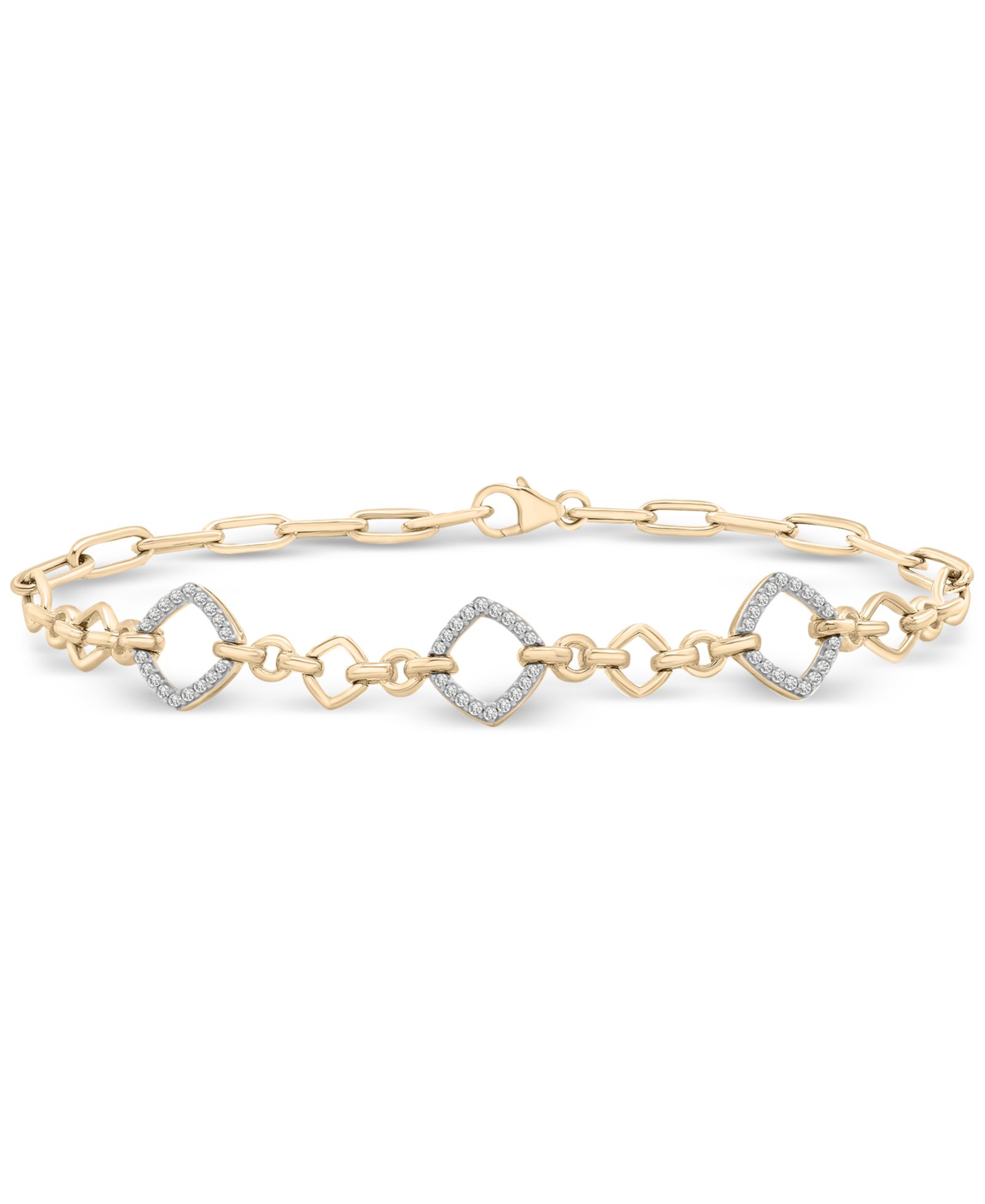 Браслет Wrapped in Love с бриллиантовым ромбовидным звеном (1/4 ct. t.w.), 14k желтое золото
