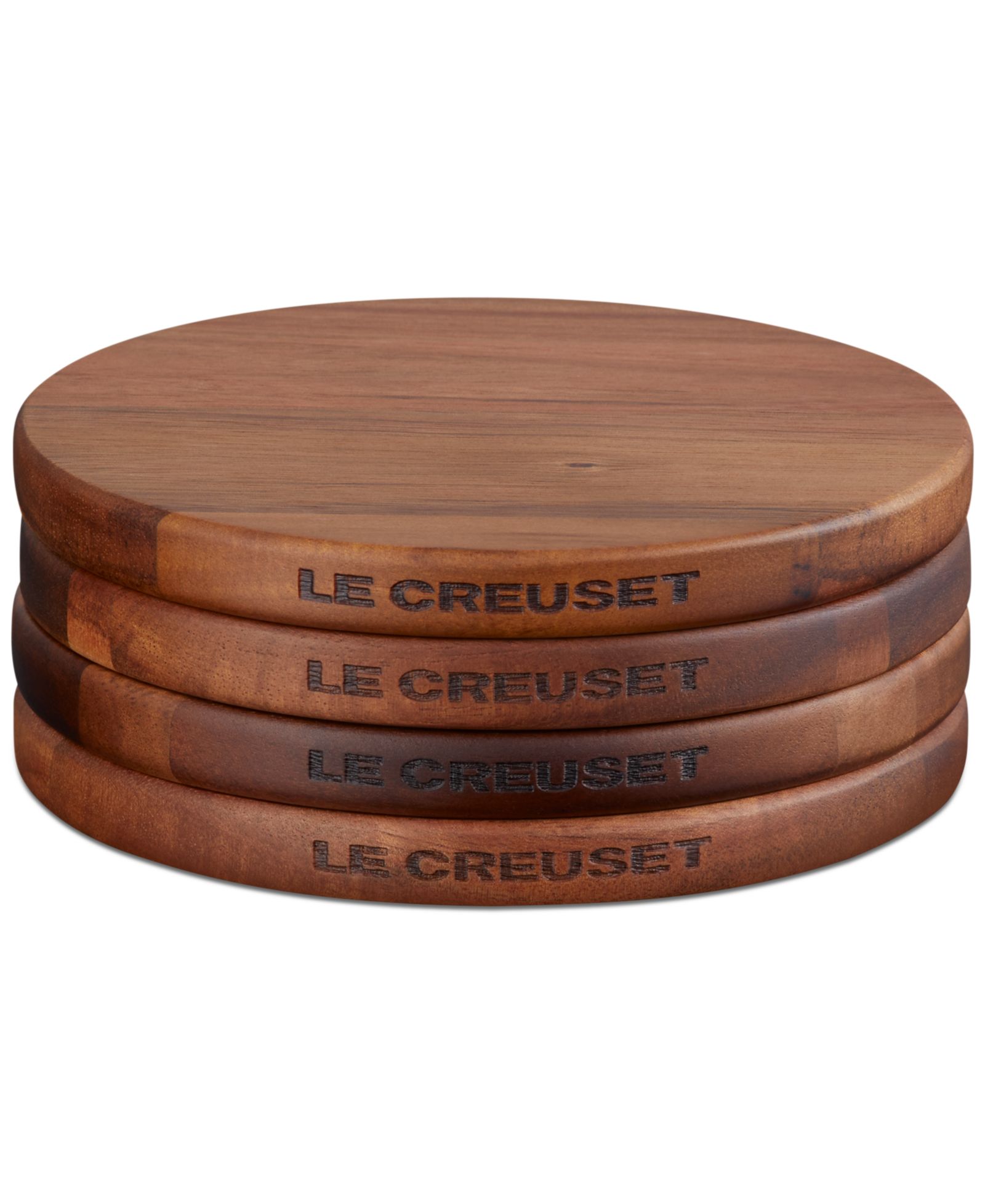 Le Creuset Набор из 4 круглых деревянных подставок Magnetic