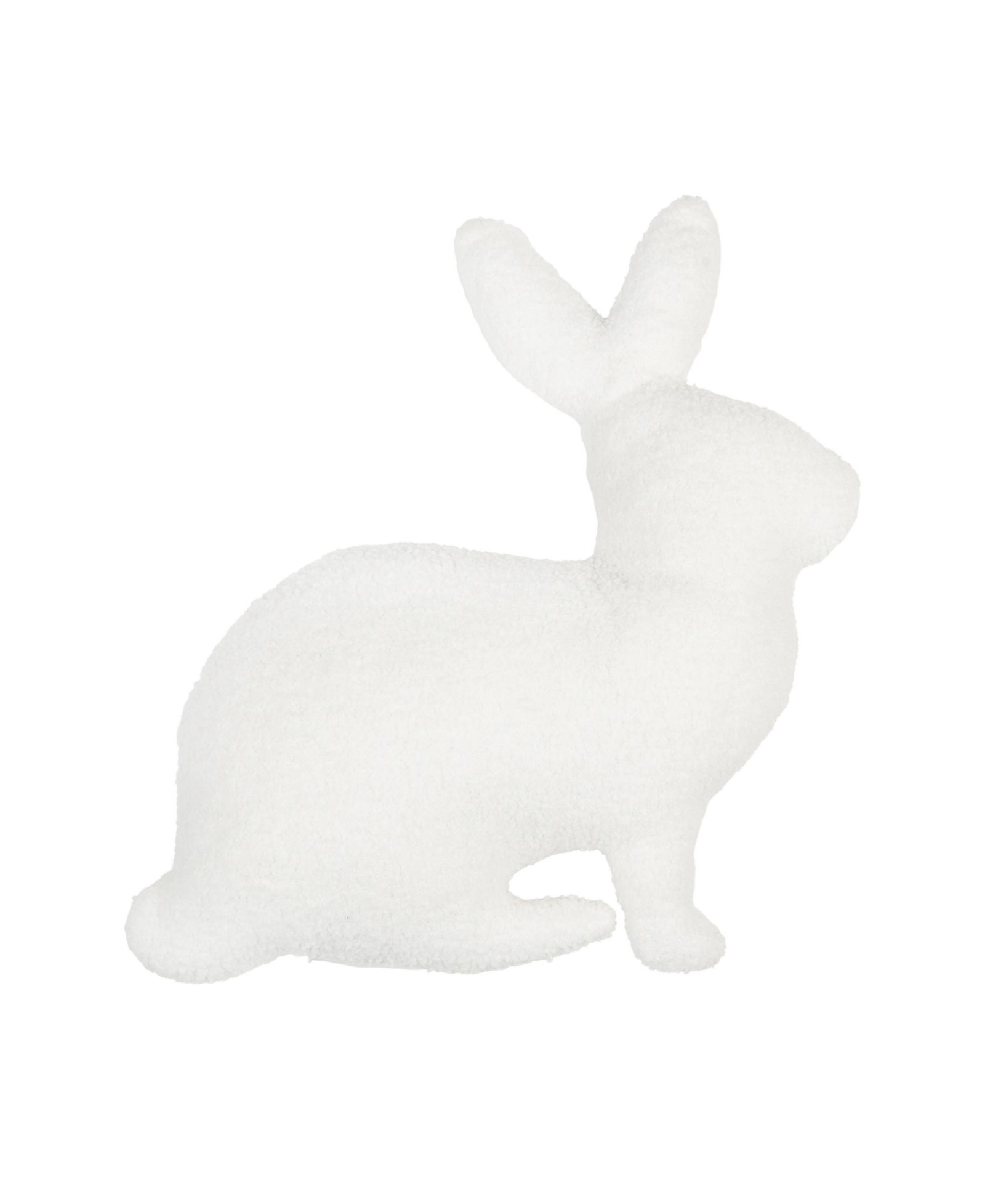 White Easter Bunny Silhouette Shaped Accent Throw Pillow, 16" x 18"