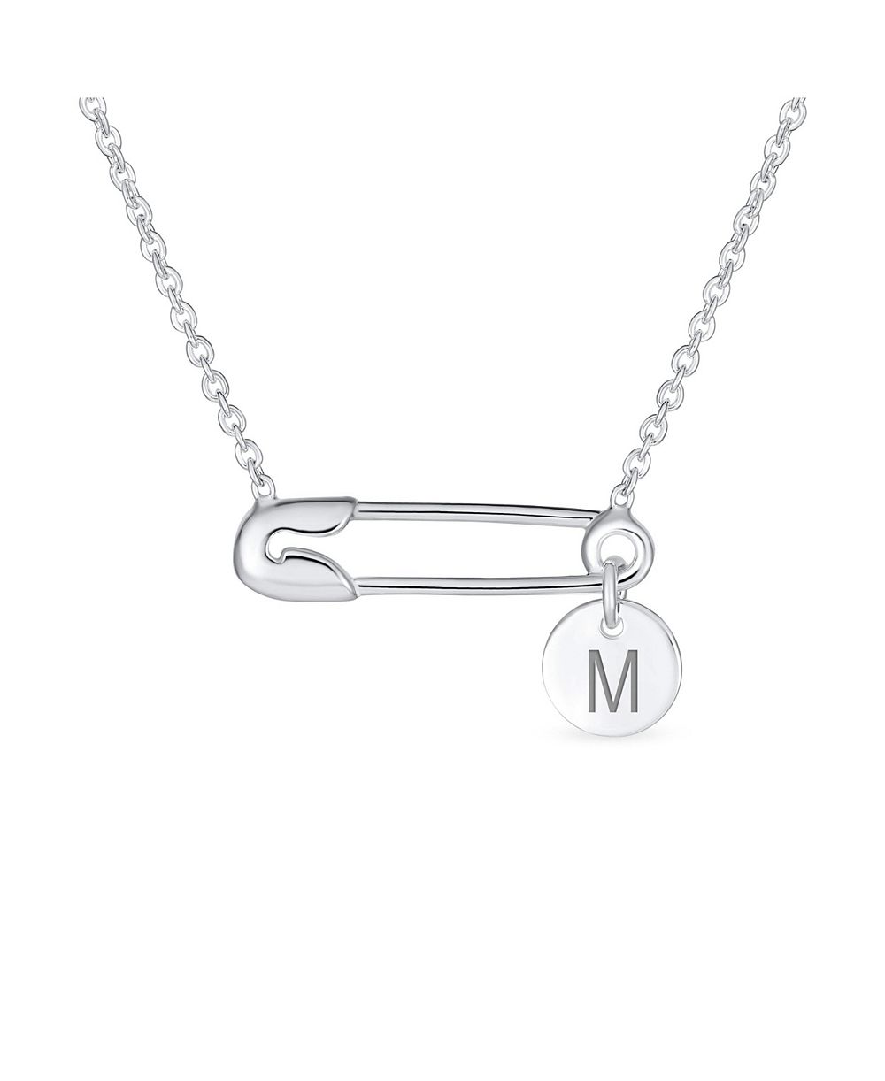 Bling Jewelry Safety Pin Pendant Necklace Sterling Silver
