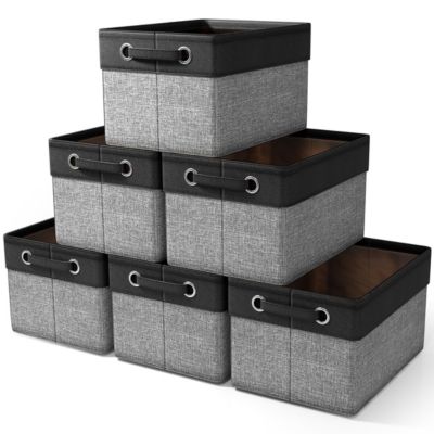 Sorbus 6 Pack 15 inch Collapsible Storage Bins with Handles - Perfect for Home Storage & Organization