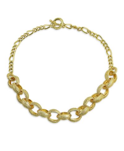 Ожерелье Bling Jewelry с массивными овальными звеньями и матовым застегнутым карабином