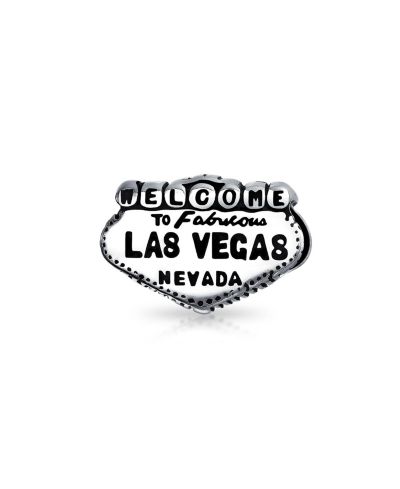 Bling Jewelry Landmark Welcome to Las Vegas Charm Bead for Bracelet .925 Sterling Silver