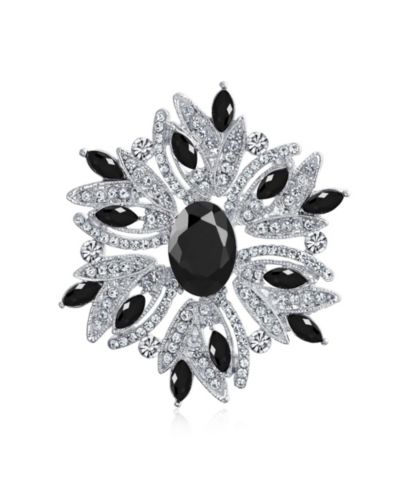 Bling Jewelry Gemstone Crystal Flower Art Deco Brooch Pin Scarves