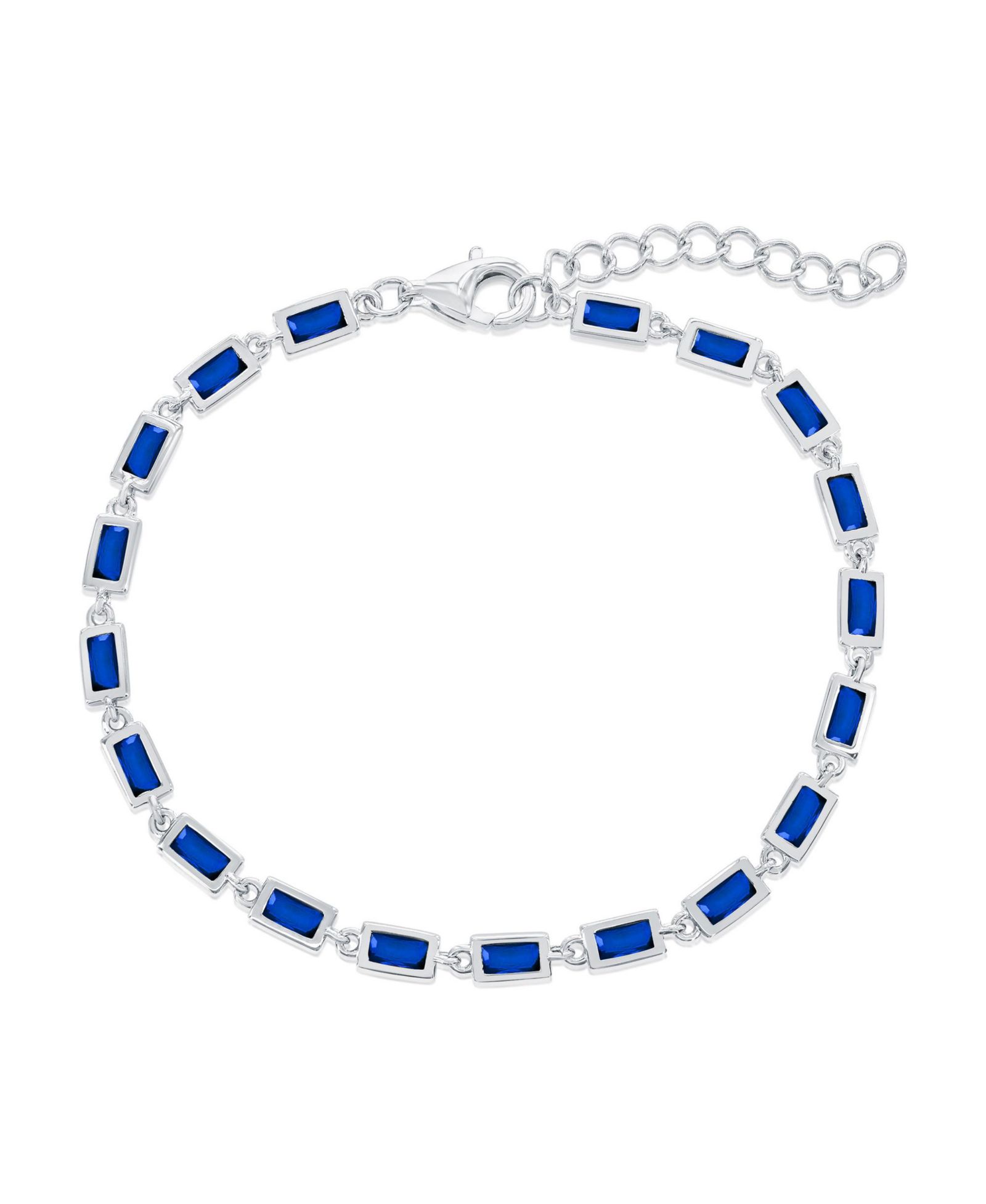 Браслет Simona Sterling, Sapphire Bezel-Set Rectangle Bracelet