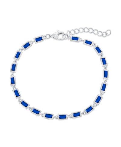 Браслет Simona Sterling, Sapphire Bezel-Set Rectangle Bracelet
