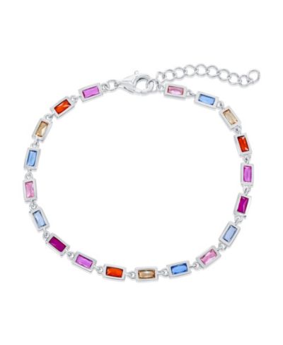 Браслет Simona Sterling, Multi-Color Bezel-Set Rectangle