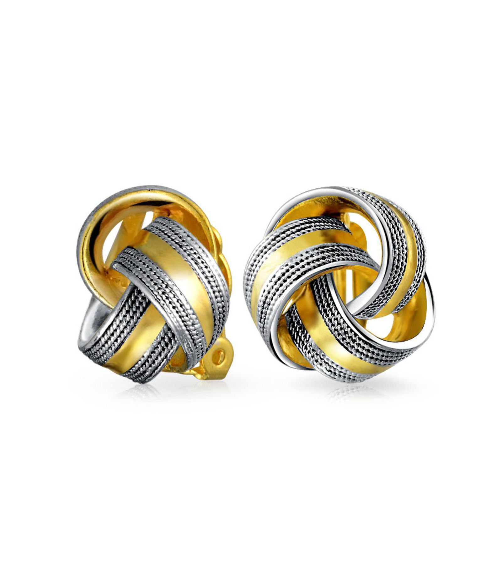 Сережки-клипсы с многоцветным узлом любви от Bling Jewelry