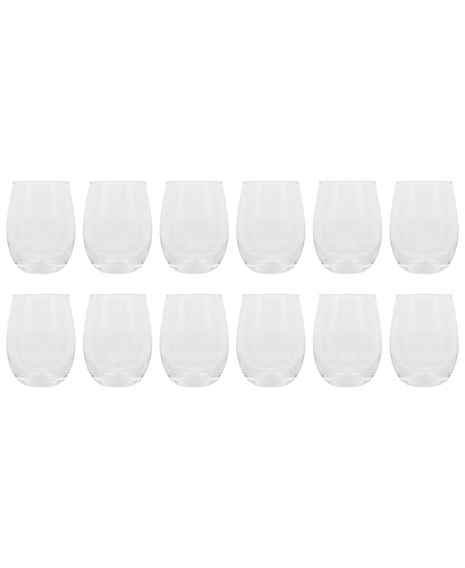 Gibson Home Bellini Glass 12 Piece All Purpose Stemless Red, White, Water, Beverage Glasses/Tumbler - Set of 12
