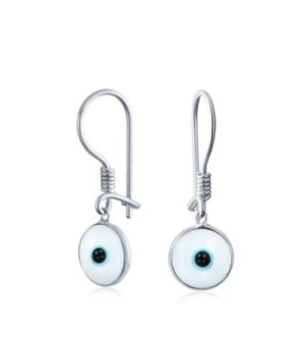 Серьги Bling Jewelry Sterling Silver Spiritual Round Blue Evil Eye Drop Protection Murano Glass Fish Hook