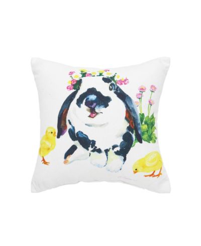 Декоративная мини-подушка C&F Home с принтом Easter Bunny and Ducks, хлопковая смесь, 10" x 10"