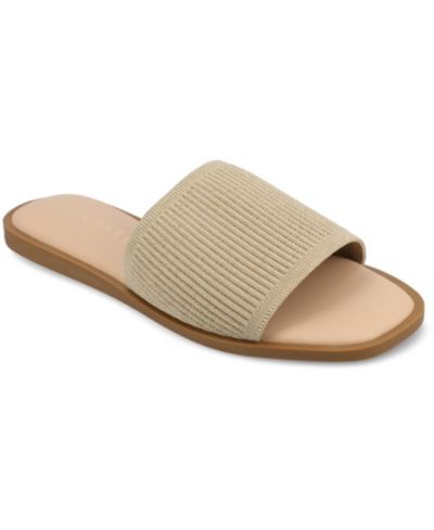 Journee Collection Женские сандалии Prisilla Single Band Slide Flat