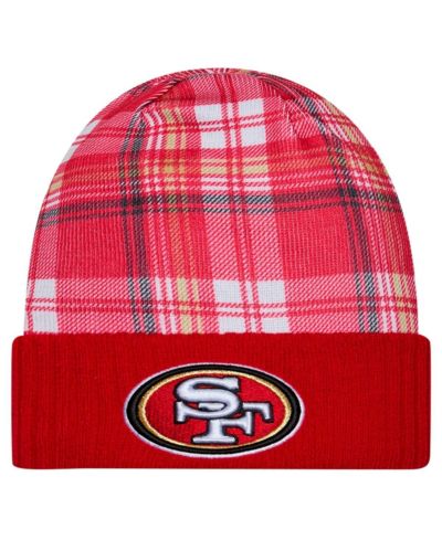 Мужская вязаная шапка New Era Scarlet San Francisco 49ers Sideline Statement с манжетами