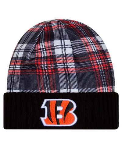 Мужская вязаная шапка New Era Cincinnati Bengals Black Sideline Statement Cuffed