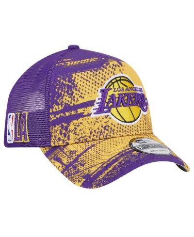 Мужская кепка New Era Purple/Gold Los Angeles Lakers Tip Off A-Frame Trucker 9FORTY