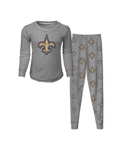Outerstuff Big Boys and Girls New Orleans Saints Long Sleeve T-Shirt and Pants Sleep Set