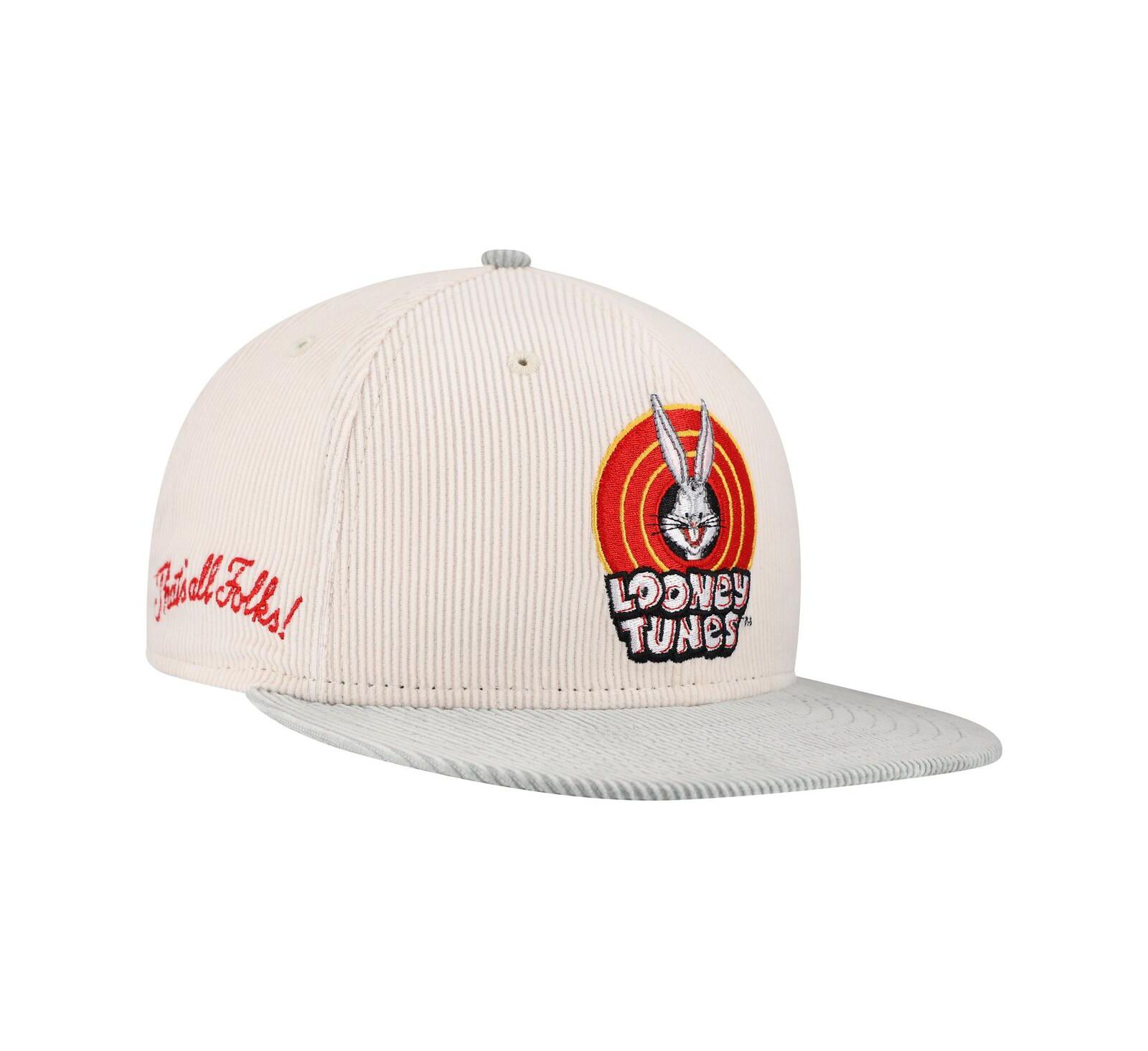 New Era Мужская кепка Looney Tunes 9FIFTY из вельвета, цвет кремовый, snapback