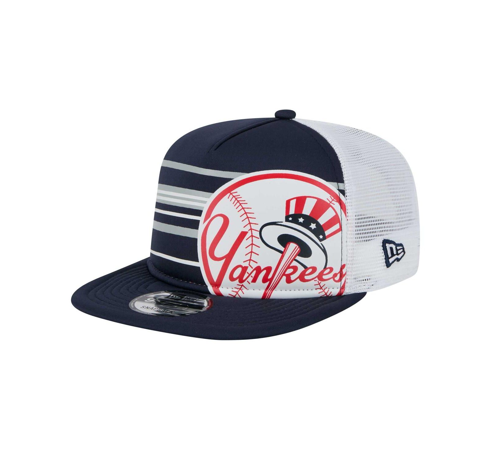 New Era Men's Navy New York Yankees 9FIFTY A-Frame Trucker Snapback Hat