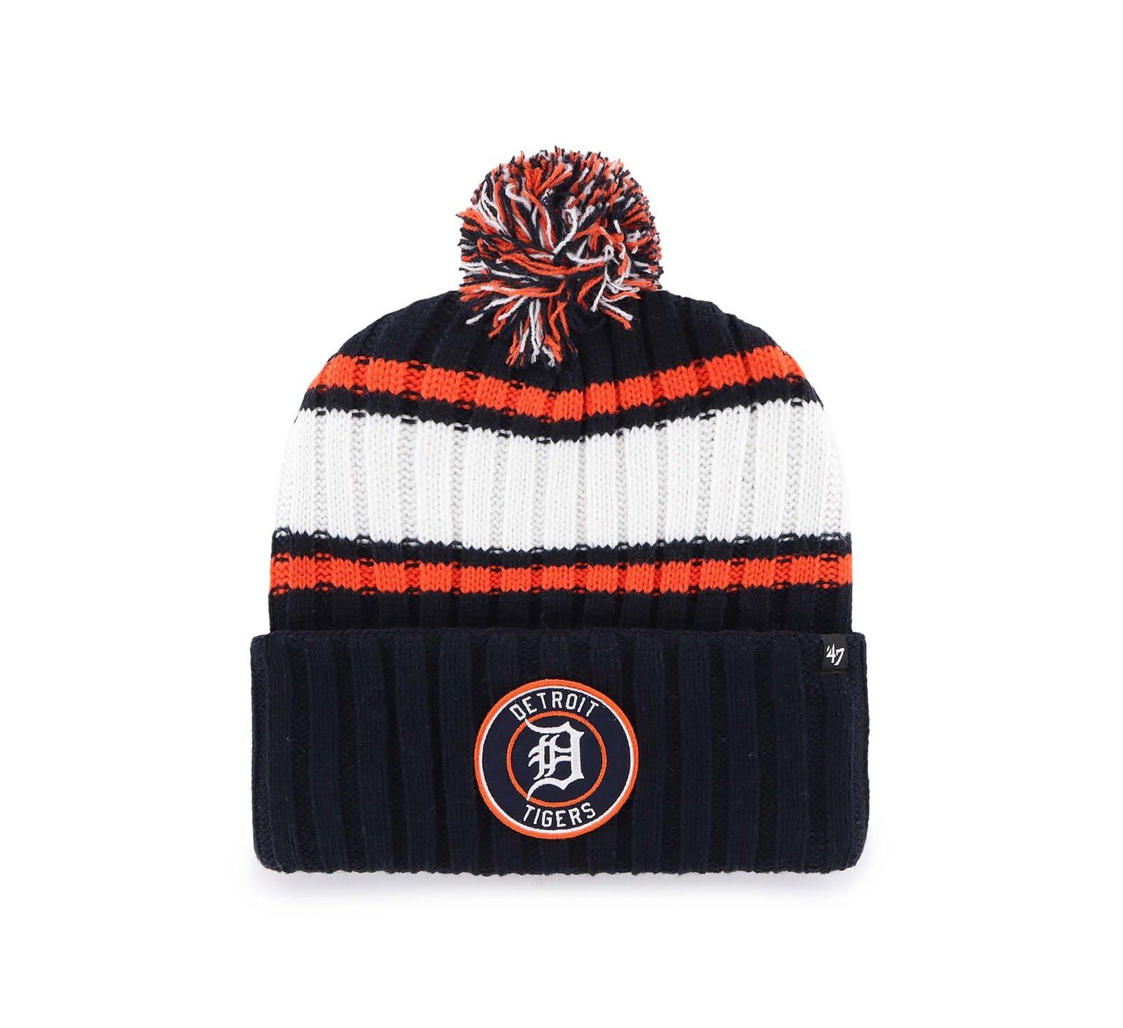 Вязаная шапка '47 Brand Detroit Tigers с помпоном для мужчин, темно-синяя