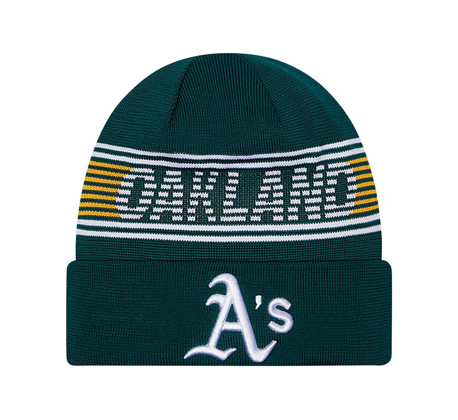 New Era Men's Green Oakland Athletics Authentic Collection Cuffed Knit Hat