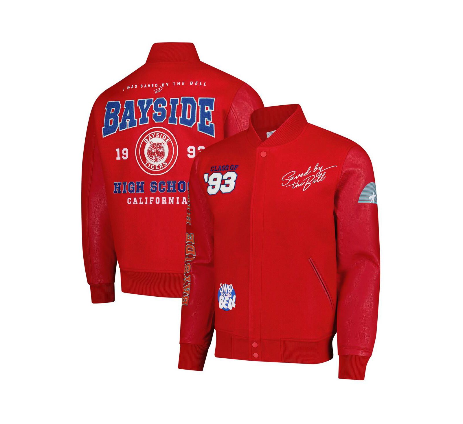 Freeze Max Men's Red Saved by the Bell Bayside High Full-Zip Varsity Jacket