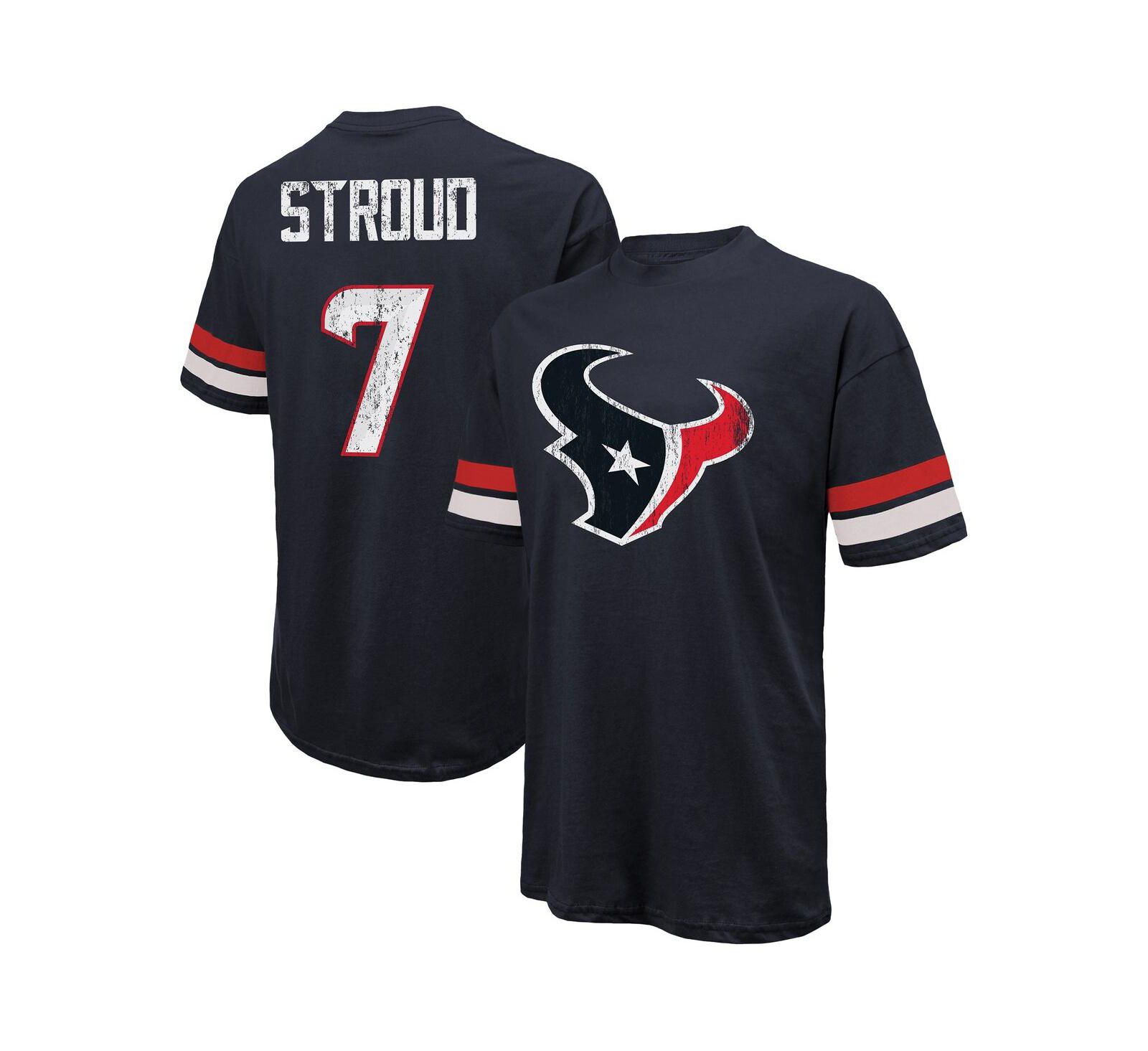 Majestic Threads Men's C.J. Stroud Navy Houston Texans Oversized Name & Number T-Shirt