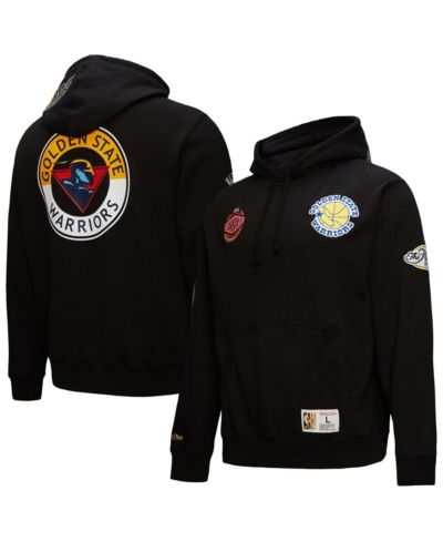 Мужское худи Mitchell & Ness Black Golden State Warriors Hardwood Classics Blackout Collection Pullover