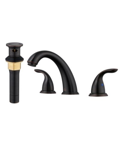Boyel Living Oil Rubbed Bronze Centerset Double Handle Bathroom Faucet with Pop-Up Drain