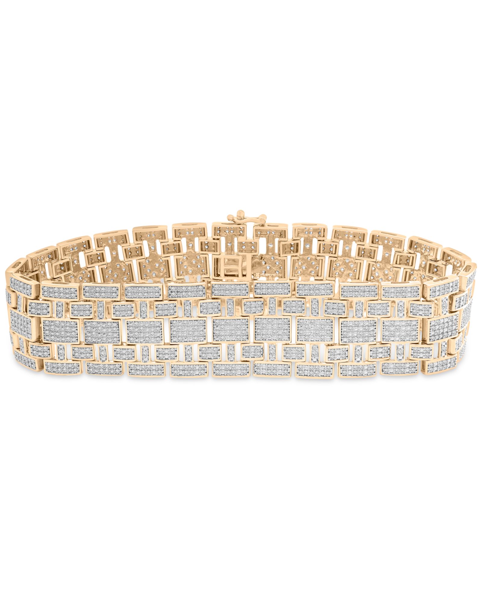 Браслет мужской Diamond Bracelet (4 ct. t.w) в 14k Gold-Plated Sterling Silver & Sterling Silver