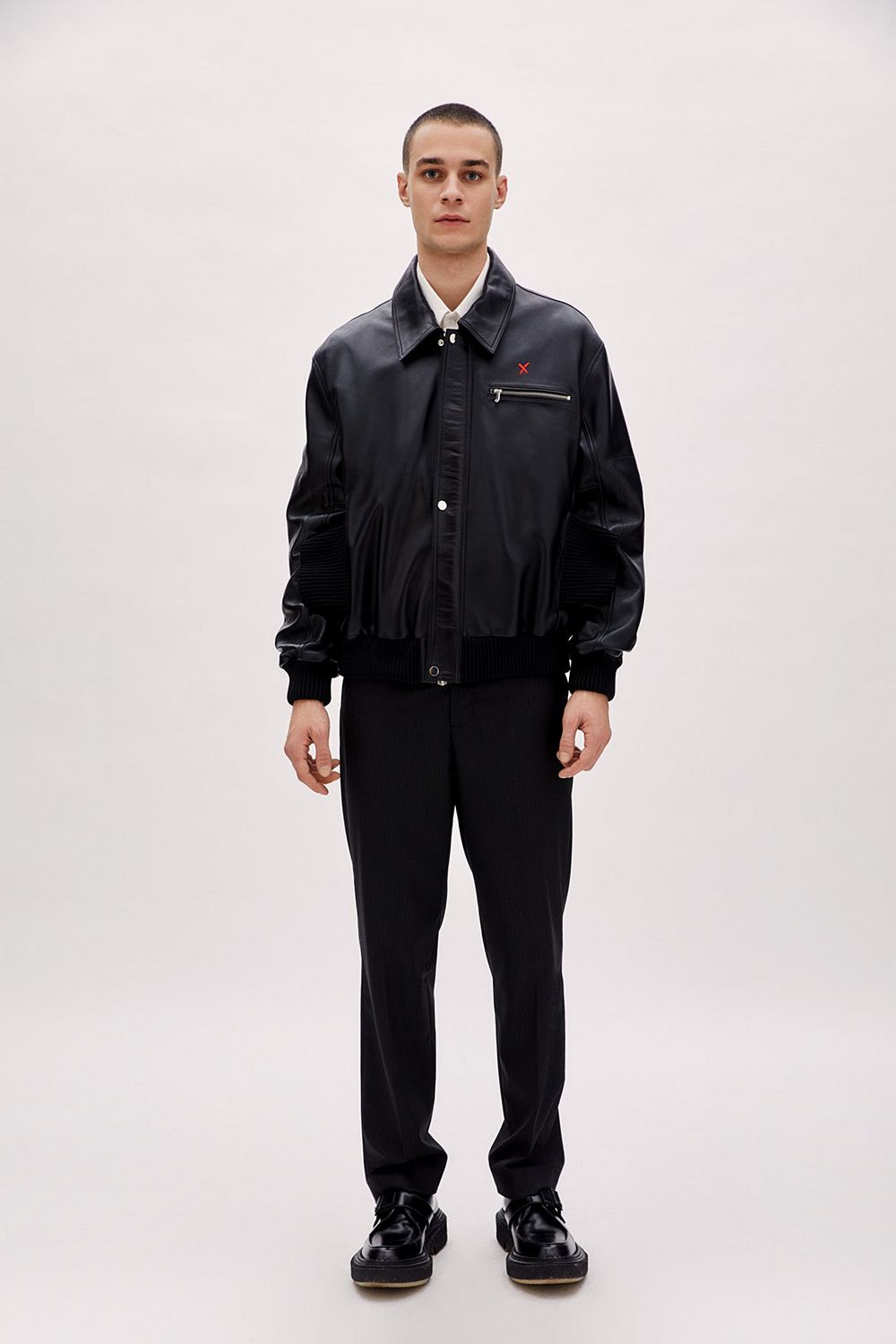 PCFG Men's Bomber Leather Jacket