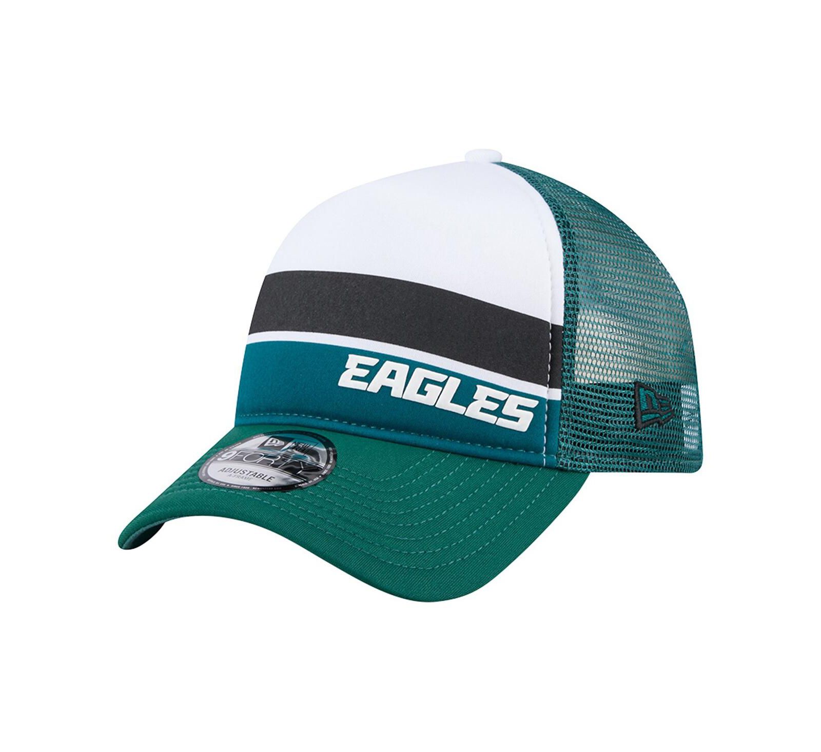 Детская кепка New Era Midnight Green Philadelphia Eagles Sport Night Color Block 9FORTY A-Frame Trucker регулируемая