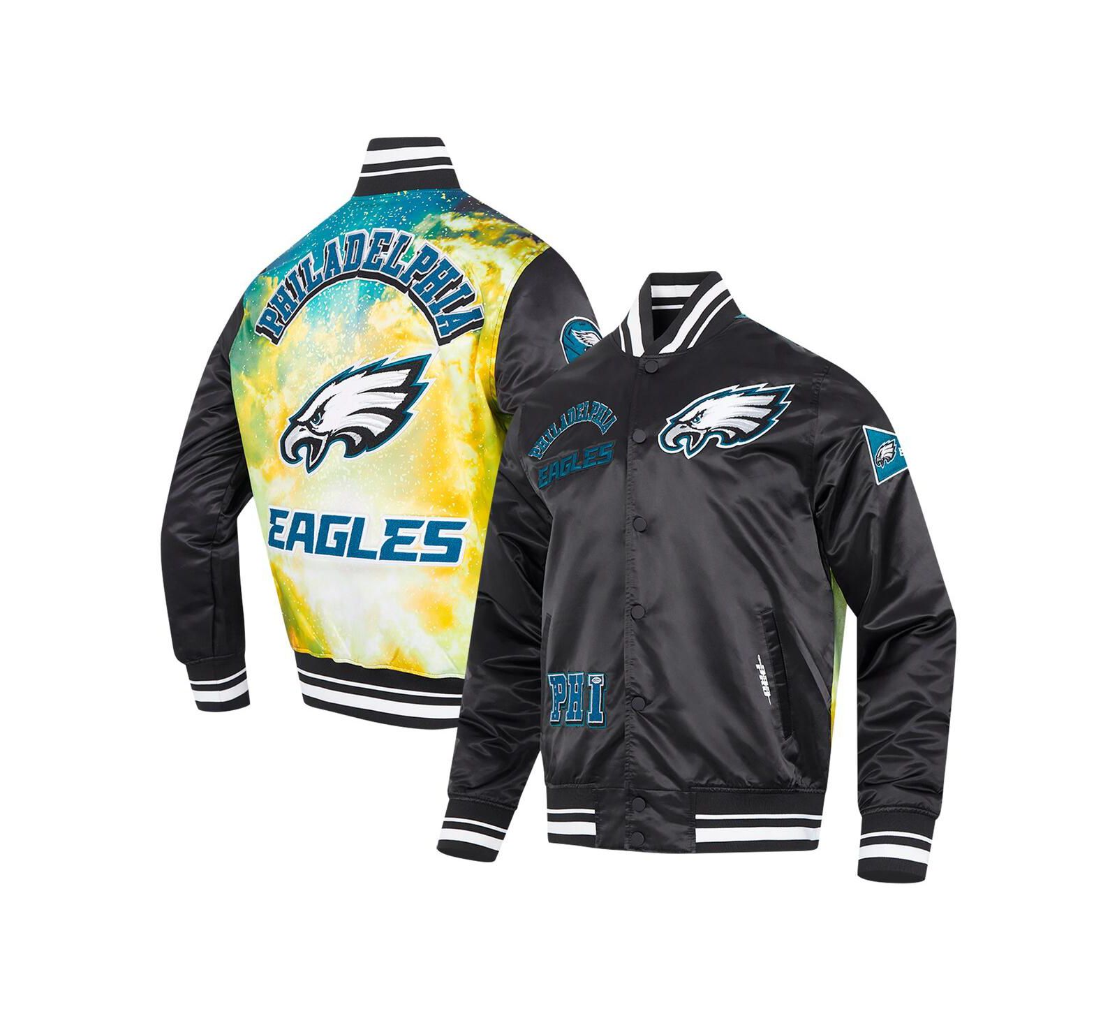 Pro Standard Men's Black Philadelphia Eagles Sublimated Satin Full-Snap Jacket