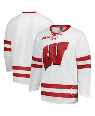 Under Armour Мужская хоккейная джерси Wisconsin Badgers Replica белая
