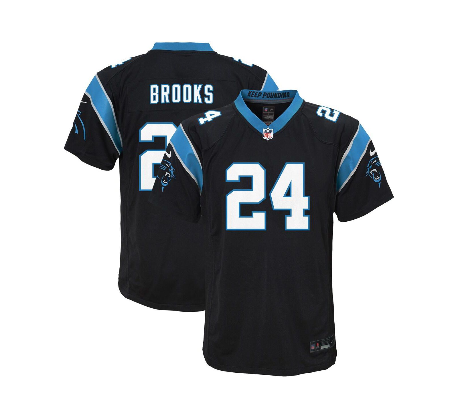 Игровая джерси Nike Jonathon Brooks Black Carolina Panthers для мальчиков и девочек