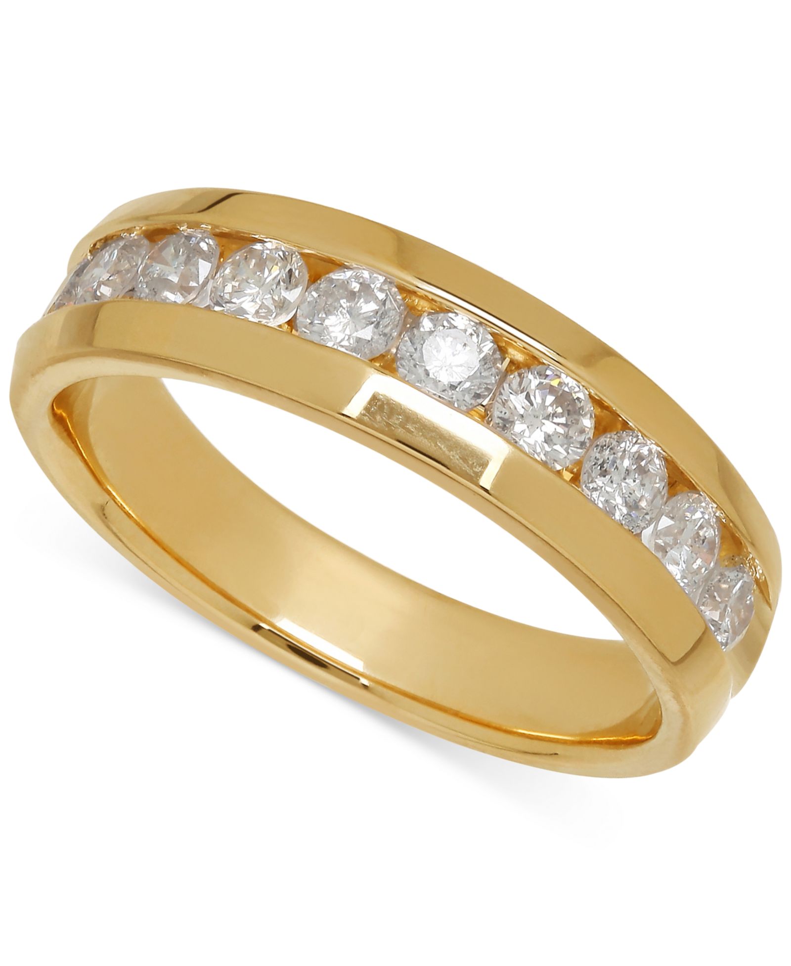 Мужское кольцо с бриллиантом (1 ct. t.w.) из белого золота 14k
