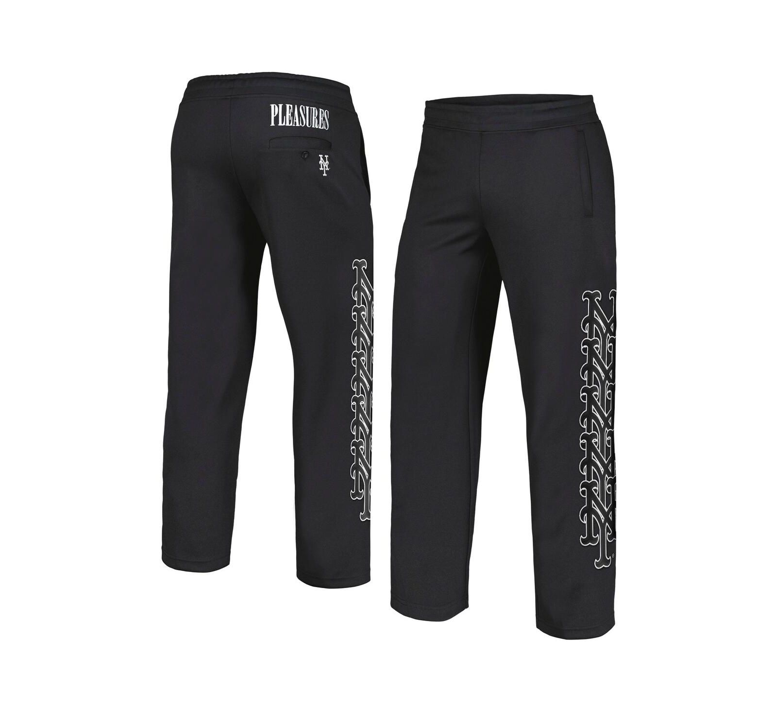 Мужские брюки PLEASURES Black New York Mets Pitcher Track Pants