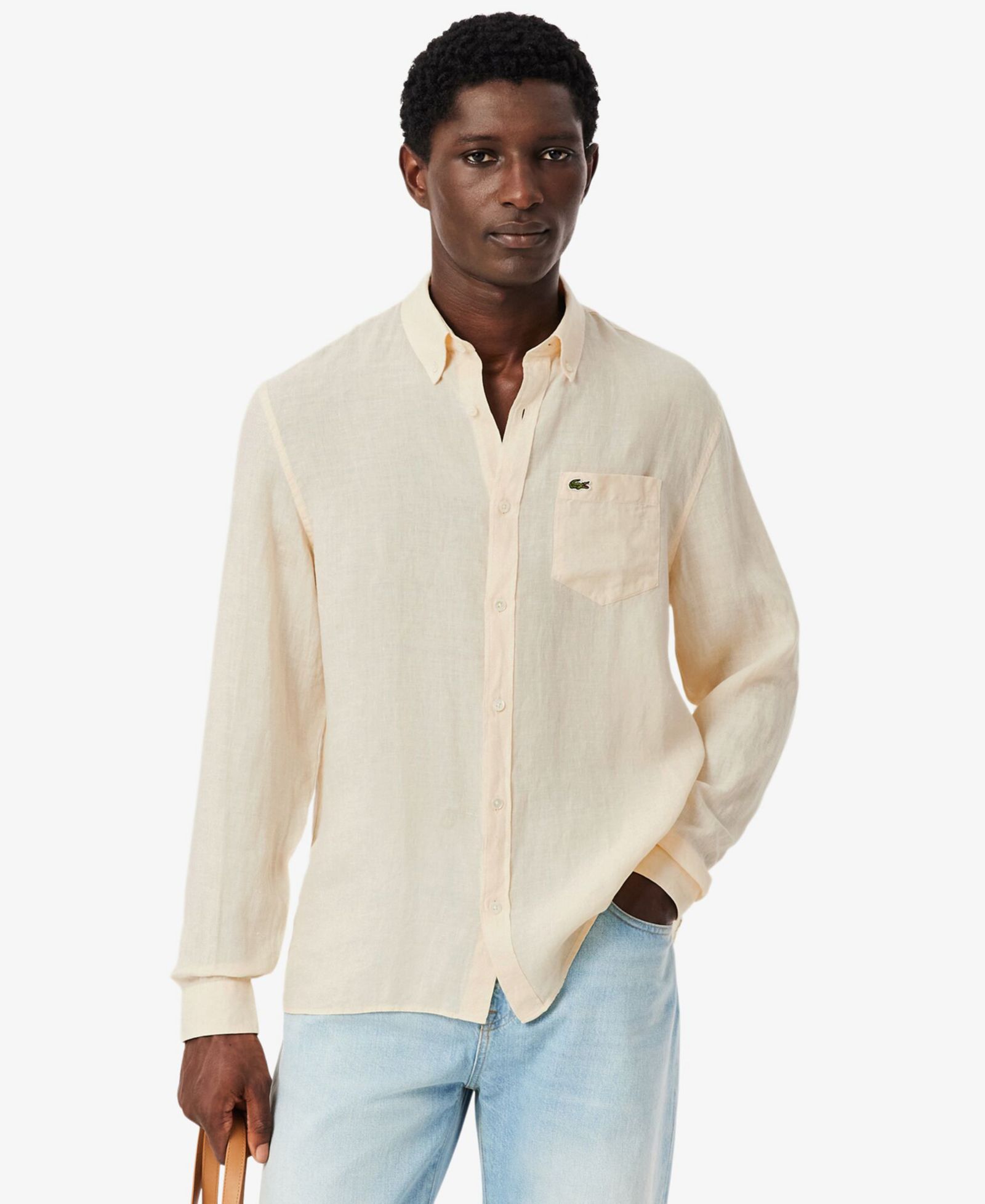 Lacoste Men's Regular-Fit Long-Sleeve Linen Shirt