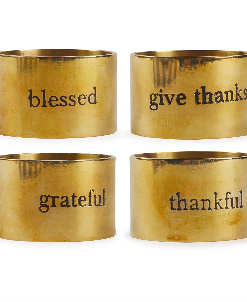 Кольцо для салфеток Design Imports Assorted Always Grateful, набор из 4 шт