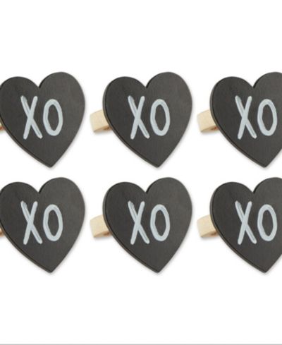 Design Imports Кольца для салфеток Heart Chalkboard, набор из 6 шт