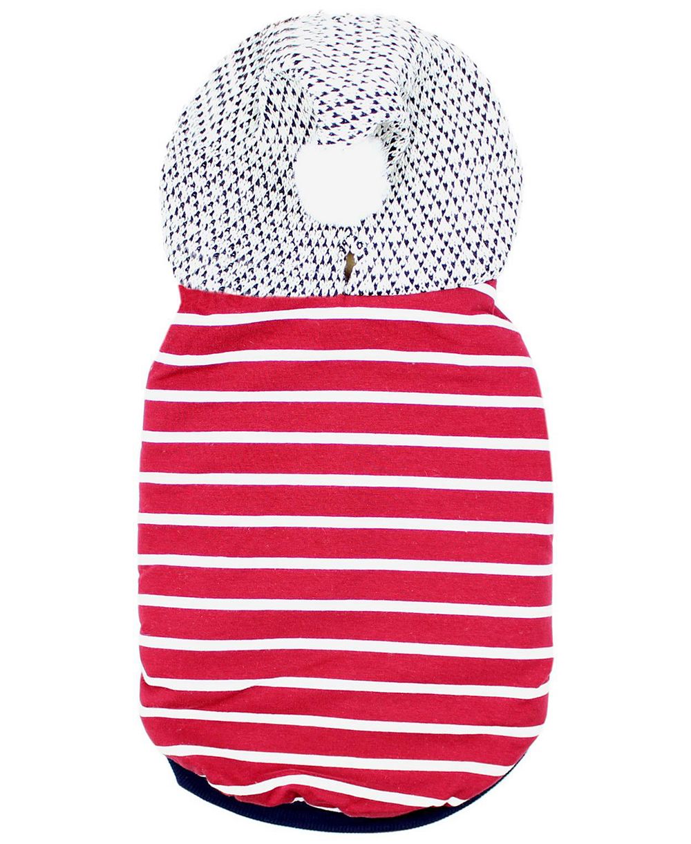 Худи для собак Parisian Pet Striped Pom Pom, красное в полоску