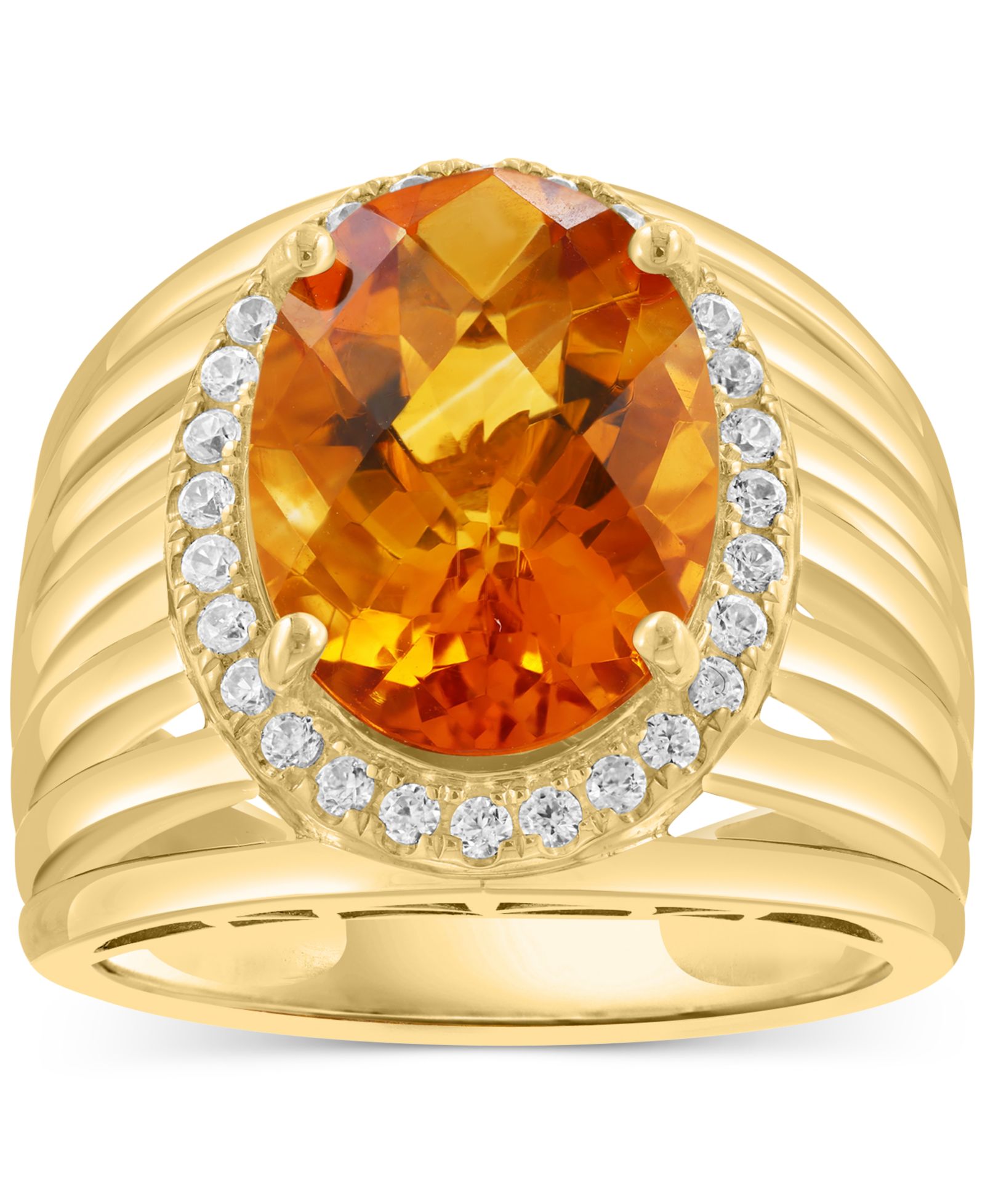 EFFY® Citrine (4-7/8 ct. t.w.) & Zircon (1/3 ct. t.w.) Statement Ring in 14k Gold over Silver (Also in Blue Topaz)
