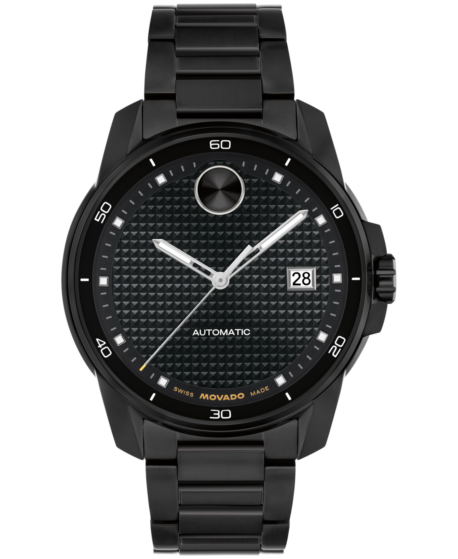 Movado Men's Bold Verso Swiss Automatic Ionic Plated Black Steel Watch, 41mm