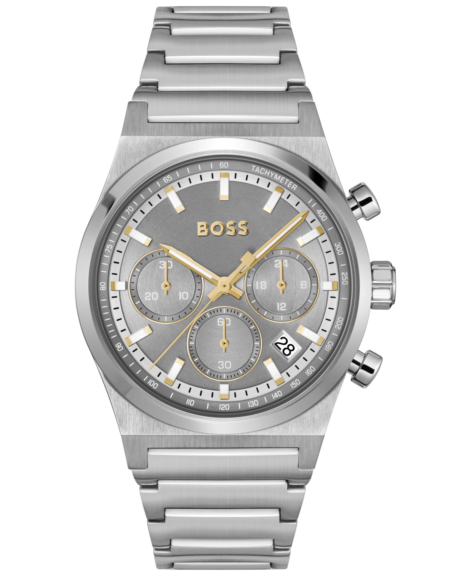 Часы Hugo Boss Men's Candor Quartz Chronograph Silver-Tone Stainless-Steel 41mm
