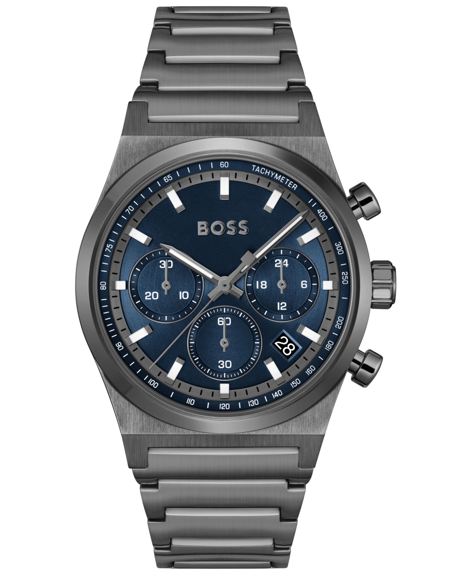Hugo Boss Men's Candor Quartz Chronograph Ionic Plated Gray Stainless-Steel Watch, 41mm