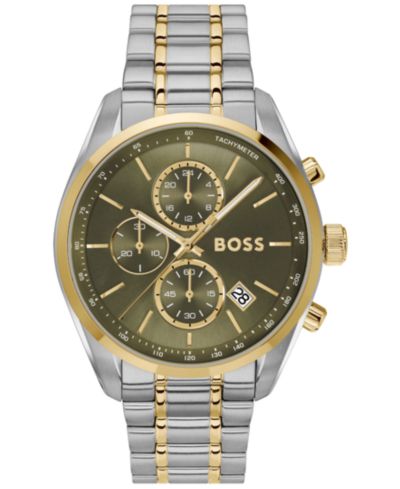 Мужские наручные часы Hugo Boss Grand Prix 44 Quartz Chronograph Two-Tone Stainless-Steel, 44.50mm