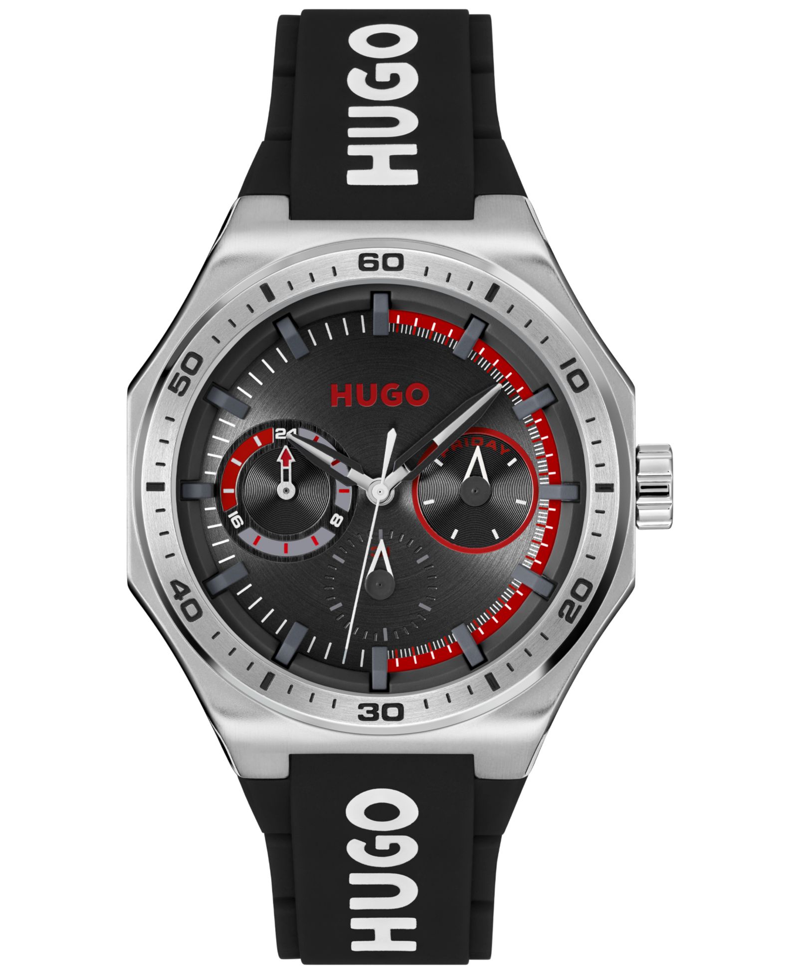 Hugo Boss Мужские часы Grail Sport Quartz, черные силиконовые, 44mm